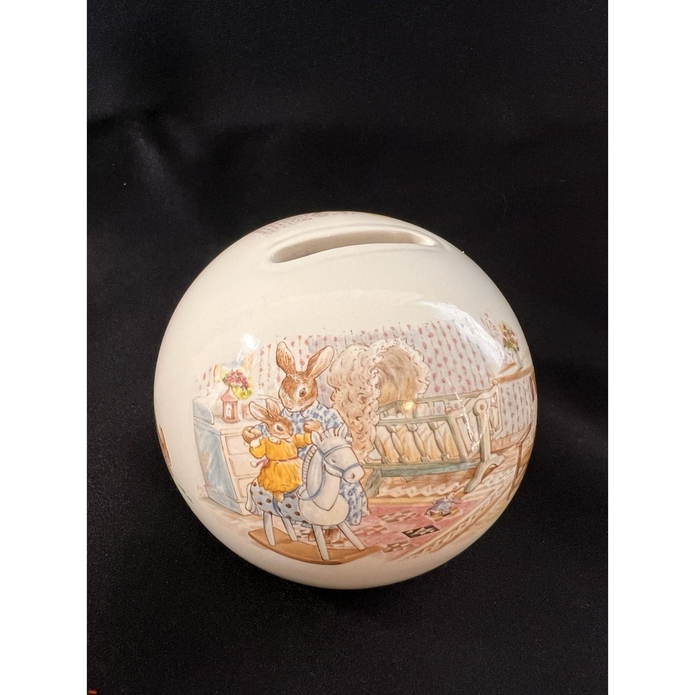 Vintage Royal Doulton Bunnykins Money Ball Bank 1988 Made In England